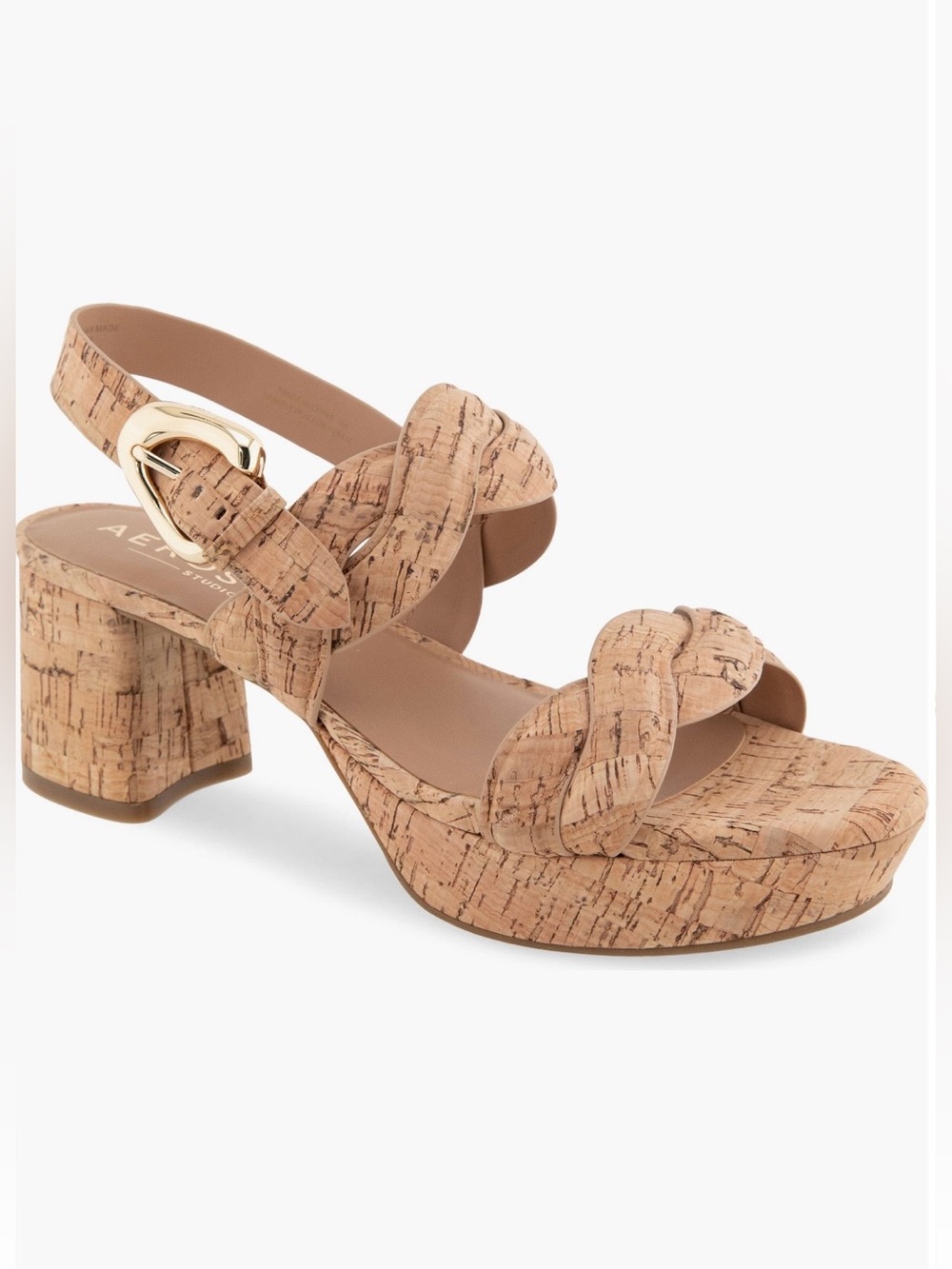 AEROSOLES Camea Platform Sandal - Natural NWT